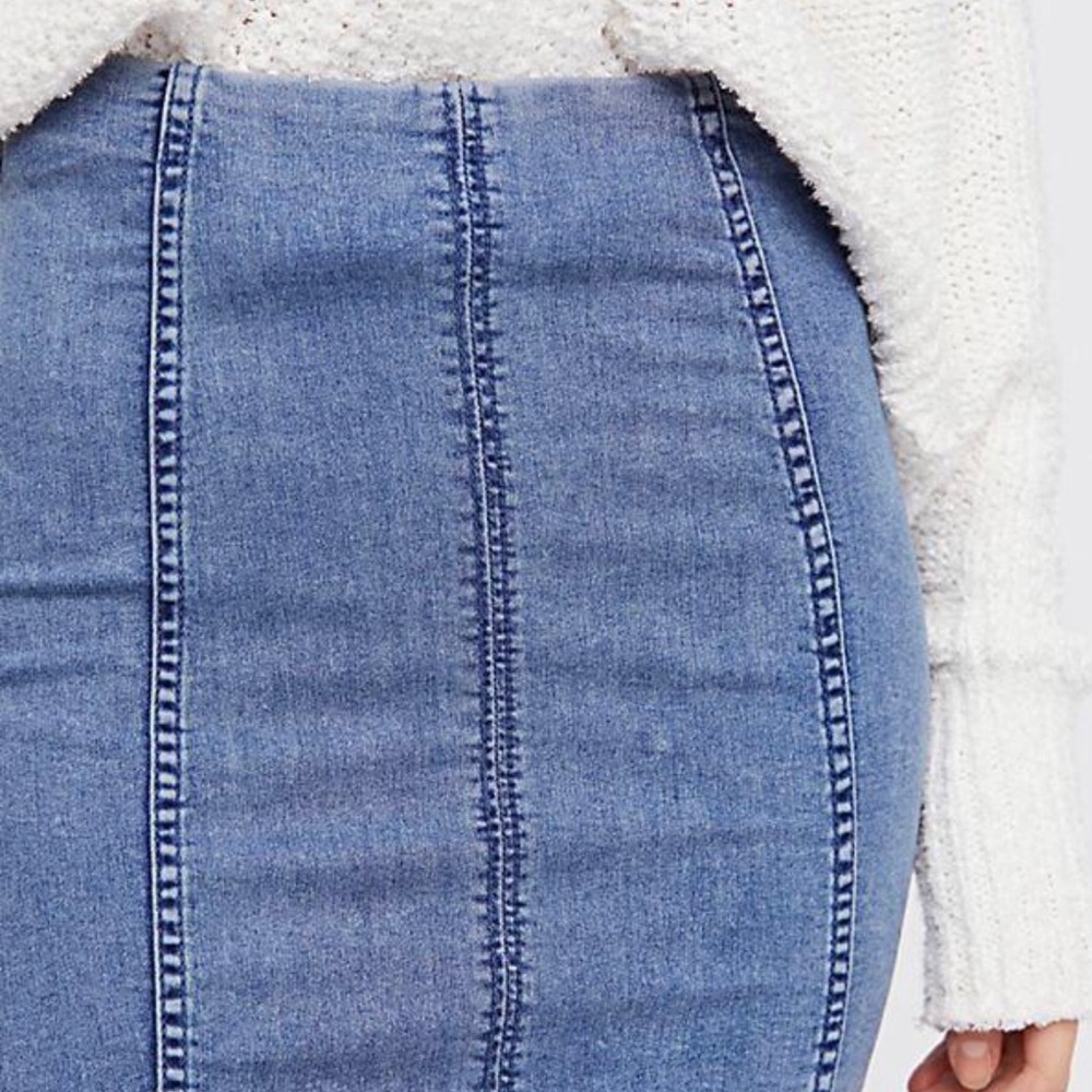 Free People Modern Femme Jean Skirt